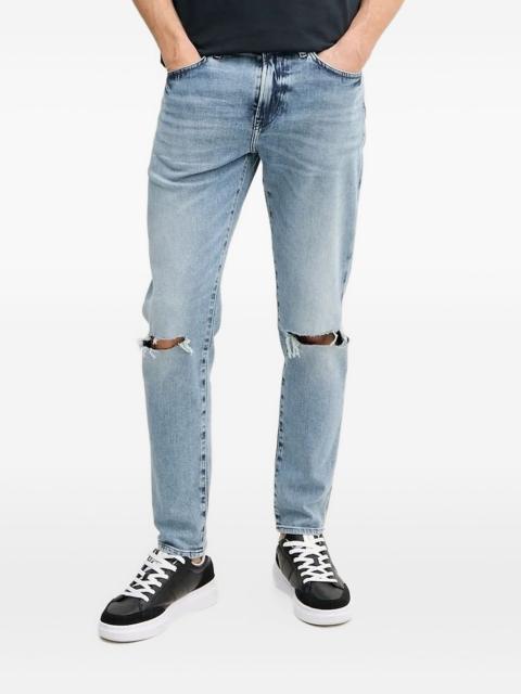 BOSS knee-rips straight-leg jeans