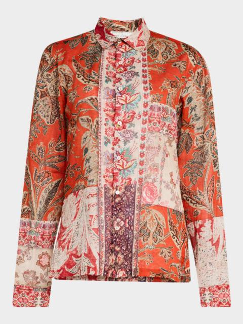 Pierre-Louis Mascia Floral-Print Cotton Top