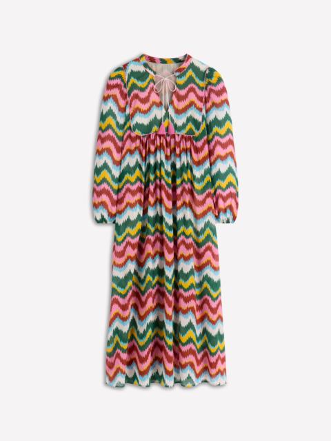 BODEN Boho Tie Neck Kaftan-Multi, Zig Zag Wave