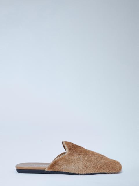 Prada Leather Pony-Hair Mules