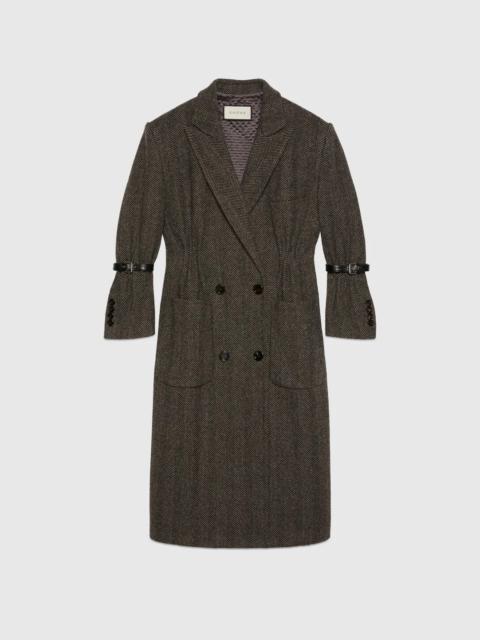 GUCCI Herringbone wool coat