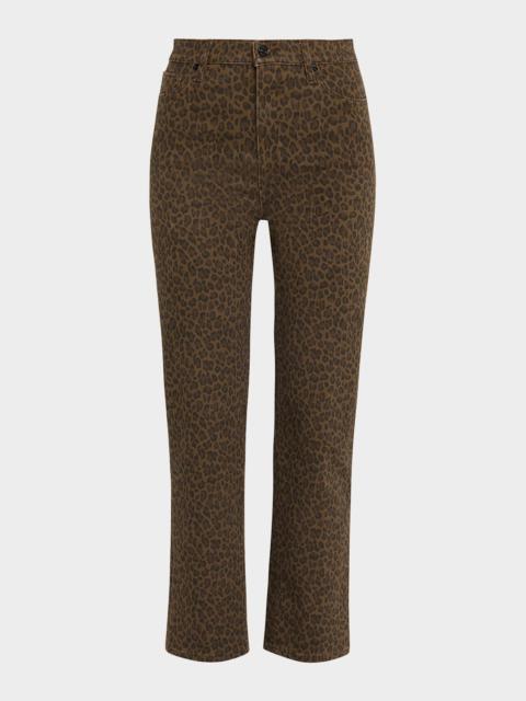 FRAME Le Sleek Straight Leopard Jeans