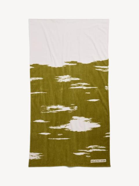 BALENCIAGA Women's Brush Scratch Beach Towel in Khaki