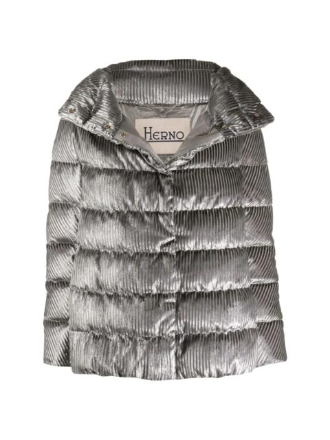 metallic puffer jacket