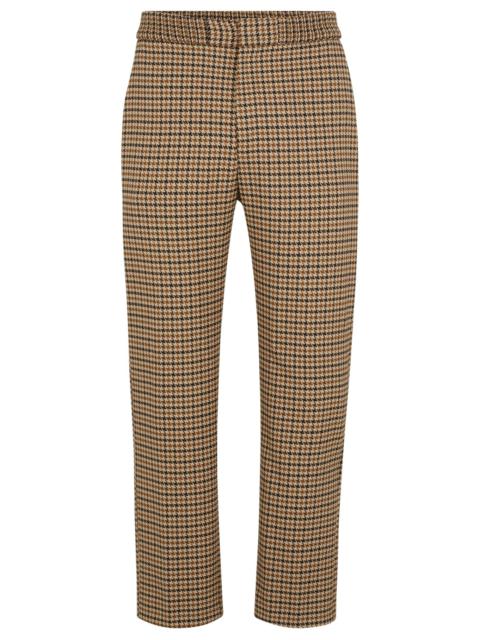 HUGO MODERN-FIT TROUSERS IN HOUNDSTOOTH STRETCH MATERIAL