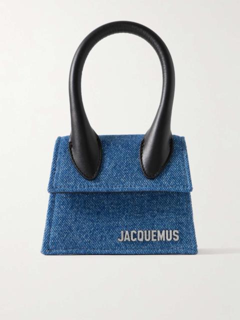 JACQUEMUS Le Chiquito Logo-Embellished Leather-Trimmed Denim Bag