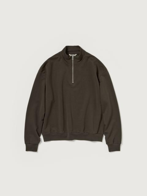 AURALEE SUPER HIGH GAUGE SWEAT HALF ZIP P/O