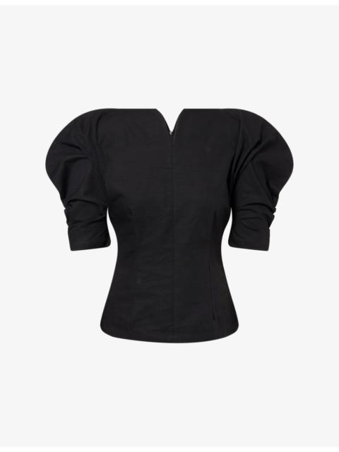 DESTREE Janet Puff-Sleeve Cotton Top