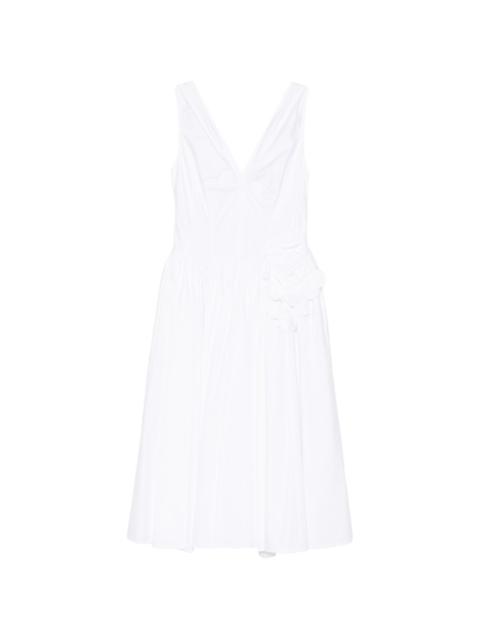 Prada V-neck floral midi dress