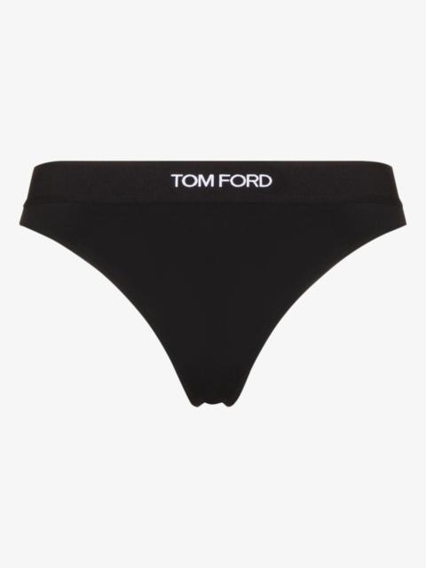 TOM FORD Black Logo Jacquard Thong