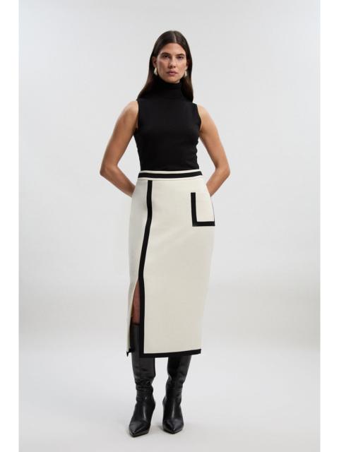 KAREN MILLEN Compact Stretch Tipped Tailored Pencil Skirt