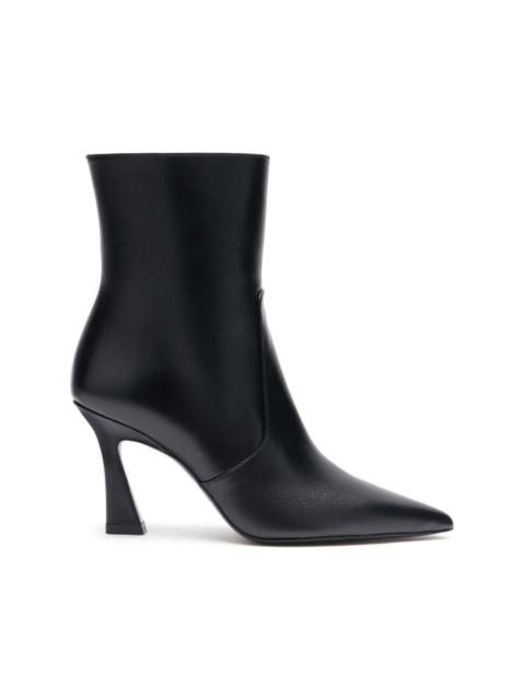 pointed-toe leather boots