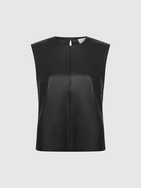 ST. AGNI Leather Top - Black