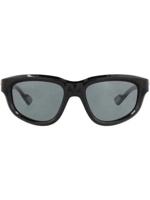 GUCCI Gucci Round-Frame Injection Sunglasses Black Black Grey (GG1622S-30014933-001)