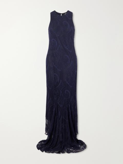 Etro Devoré Cotton-blend Crepe-jersey Maxi Dress