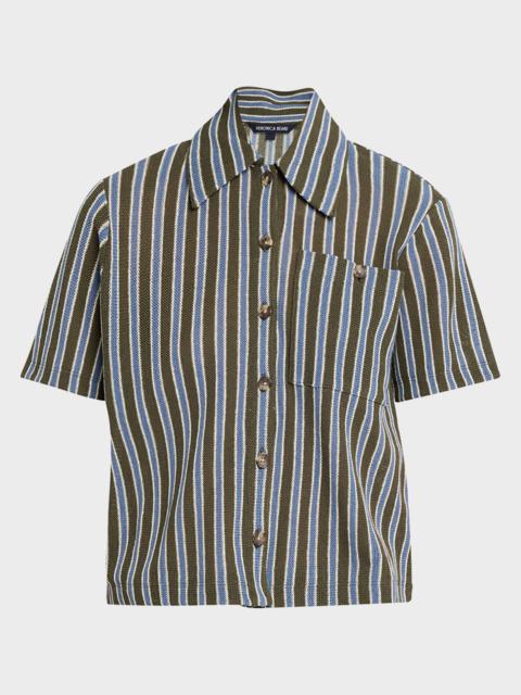 VERONICA BEARD Kyan Striped Cotton Cardigan