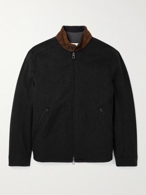 Loro Piana Roadster Suede-Trimmed Brushed-Knit Jacket with Detachable Gilet