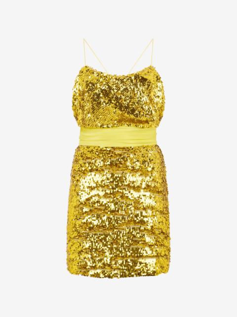 Roberto Cavalli Yellow Dress With Sequins