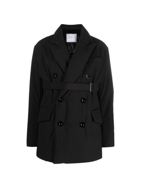 belted double-breasted blazer
