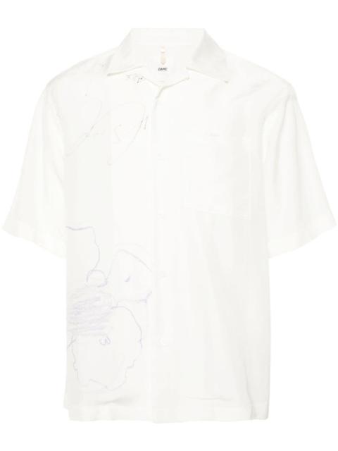 sketch-print short-sleeve shirt