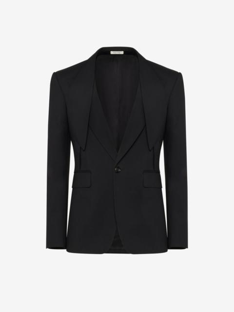 Men's Reverse Lapel Single-breasted Jacket in Black
