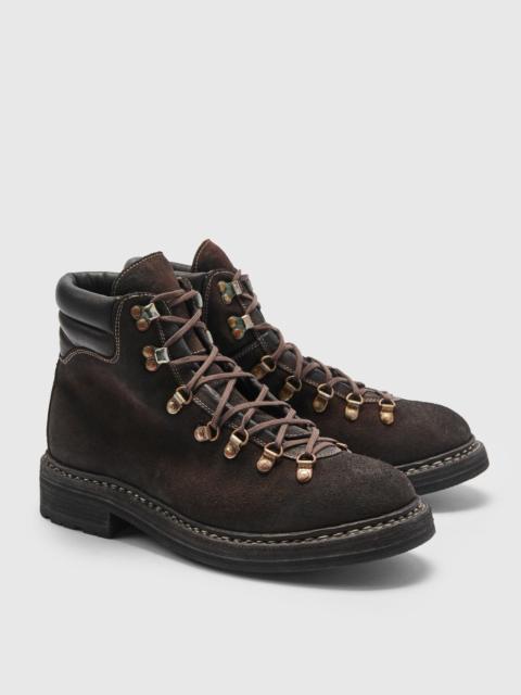 Guidi 19M Hiking Boot in Dark Brown Reverse Calf Leather