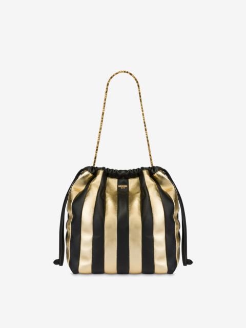 PATCHWORK STRIPES BUCKET BAG