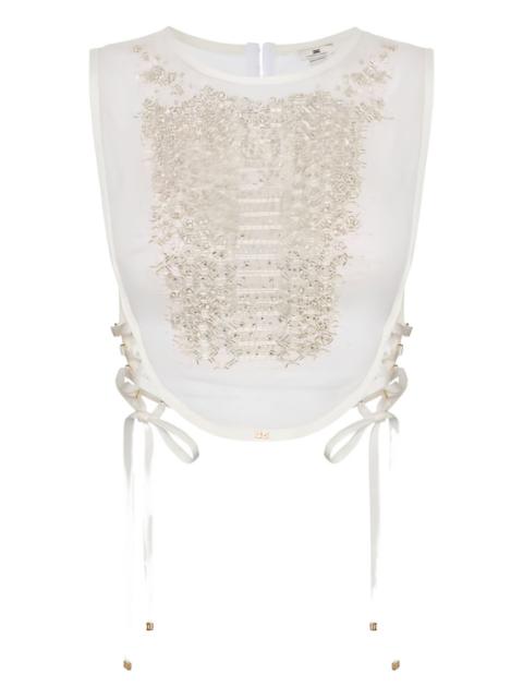 ELISABETTA FRANCHI crystal snake organza top