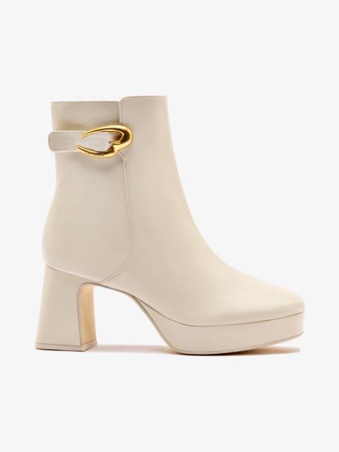 Larroudé Dolly Verona Low Boot In Ivory Leather