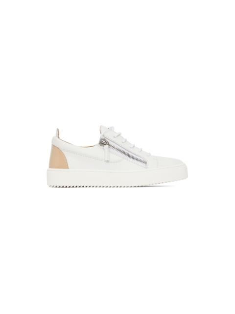 Giuseppe Zanotti White & Beige Gail Sneakers