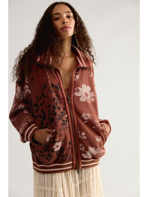 FREE PEOPLE We The Free Print Mix Zip-Up Cardi