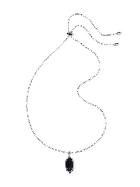 KENDRA SCOTT Dani Stepped Frame Silver Long Pendant Necklace
