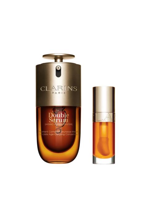 CLARINS Iconic Bundle | Featuring Double Serum & Lip Comfort Oil | Award-Winning Anti-Aging Serum & Lip Oil