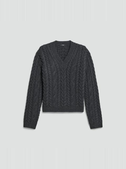 Theory Cable-Knit Sweater in Felted Wool-Cashmere