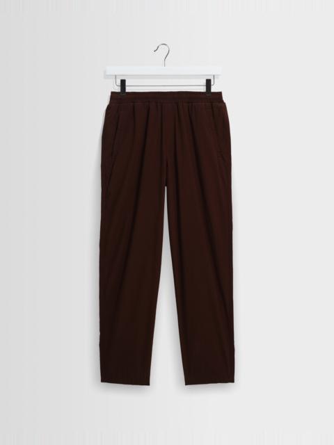 Wax London Tyne - Dark Brown Cotton Poplin Loose Fit Trousers