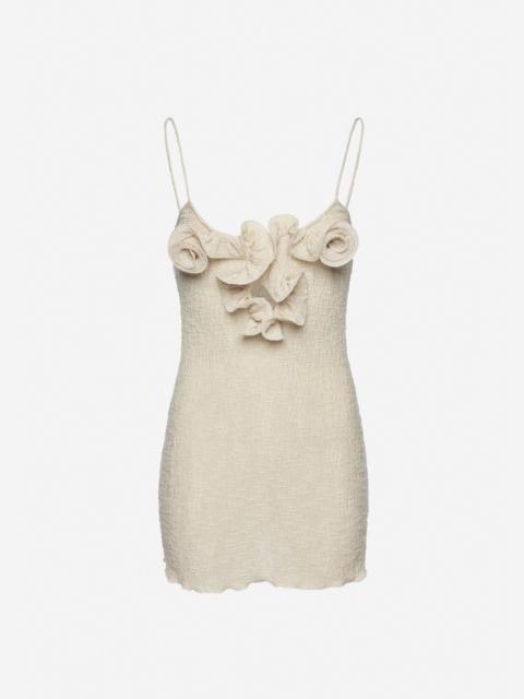 MAGDA BUTRYM Sleeveless crepe beach mini dress in beige