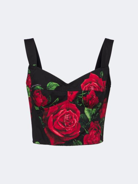Dolce & Gabbana Floral cotton-blend bustier