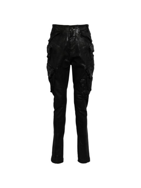 drop-crotch cotton blend trousers