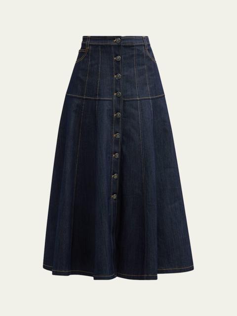 Cinq à Sept Veena Denim Midi Skirt