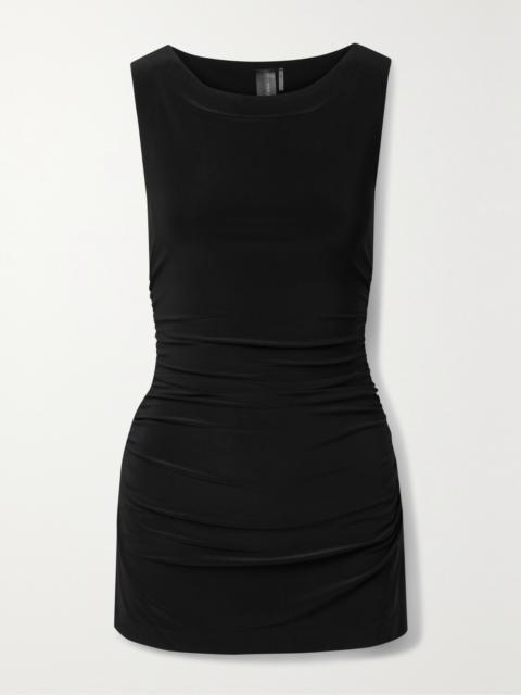 NORMA KAMALI Ruched Stretch-jersey Mini Dress