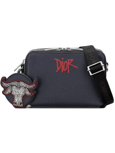 Dior Dior And Shawn Pouch with Shoulder Strap Navy