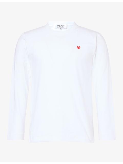 Comme des Garçons PLAY Heart Motif-Logo Long-Sleeve Cotton T-Shirt