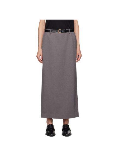 LE17SEPTEMBRE Gray Belted Maxi Skirt