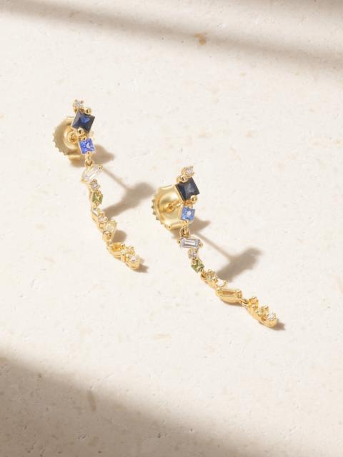SUZANNE KALAN 18-karat Gold, Sapphire And Diamond Earrings