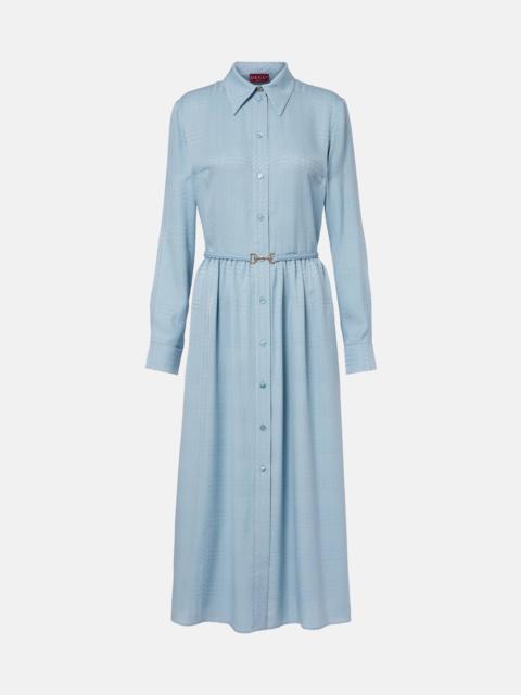 GUCCI Interlocking G belted silk shirt dress