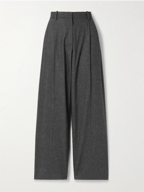 KHAITE August Pleated Wool Straight-leg Pants