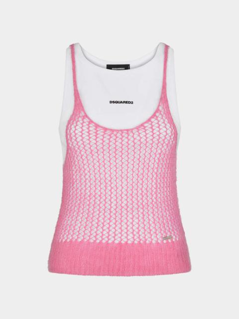 DSQUARED2 OPENWORK KNIT TOP