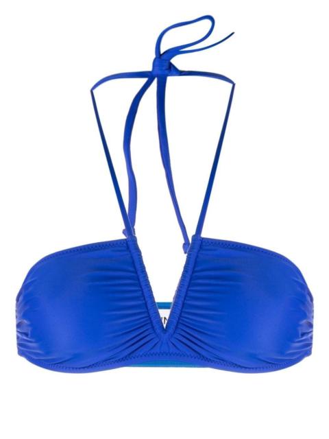 GANNI ruched bikini top