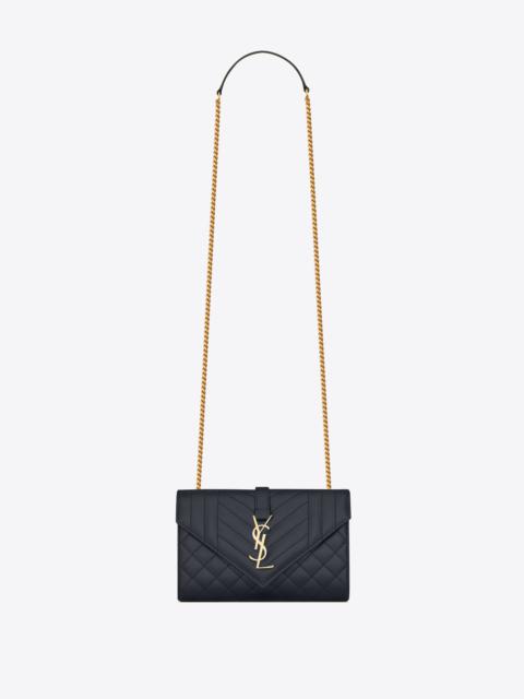 SAINT LAURENT envelope small bag in mix matelassé grain de poudre embossed leather
