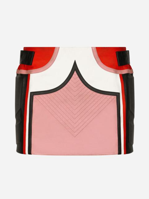 Dolce & Gabbana Multi-color leather miniskirt